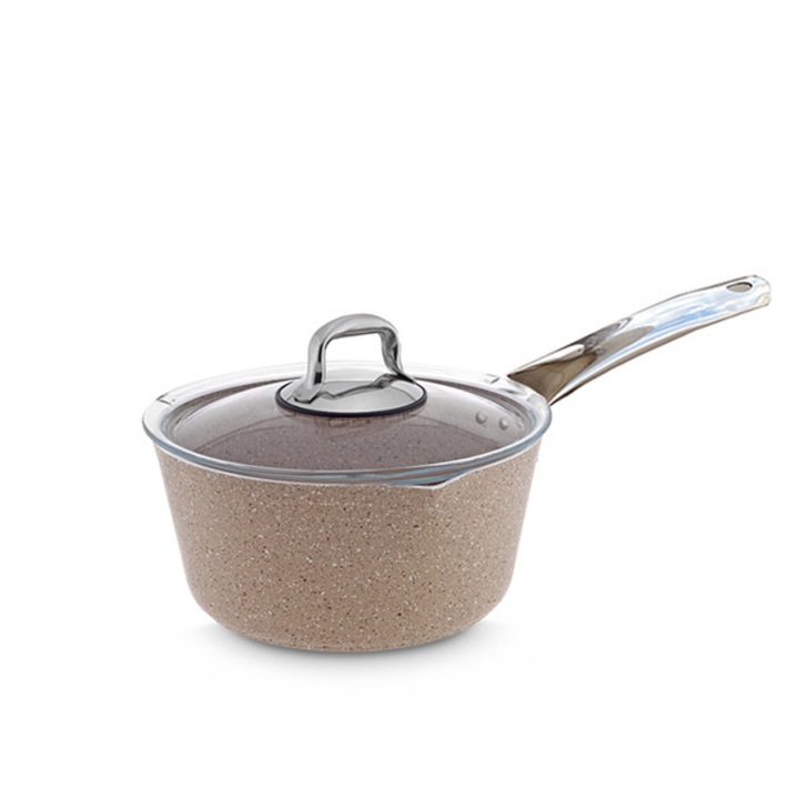 Касерола с капак гранит, индукция, 18 см, капучино, 3 мм, ATT