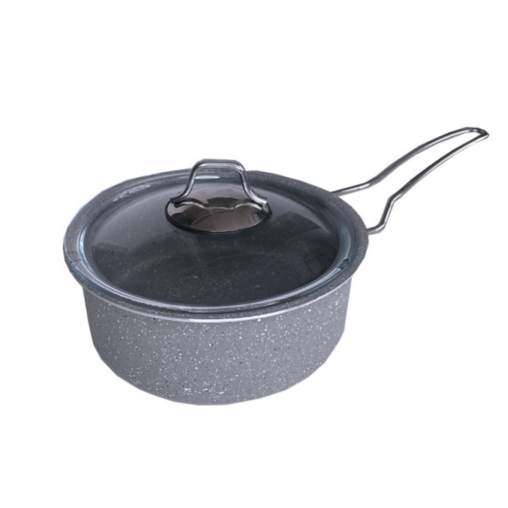 Касерола гранит с капак, индукция, 20 см, сива, 2.2 мм, ATT