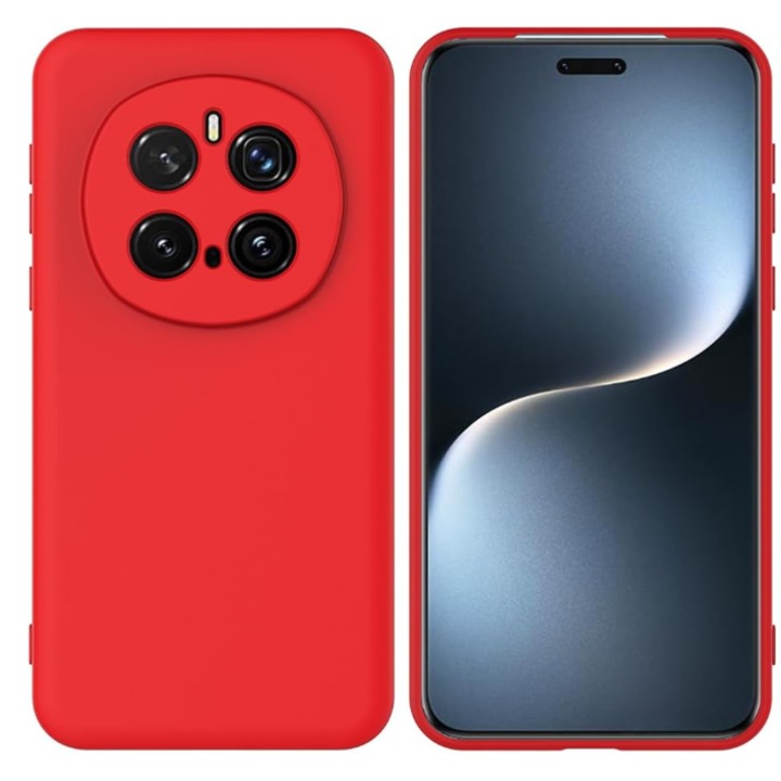 Telefon tok Honor Magic7 Pro-val kompatibilis, Ütésálló, Kamera védelem, Belső mikroszálas ( bársony ), Megemelt élek a képernyő védelméért, Piros