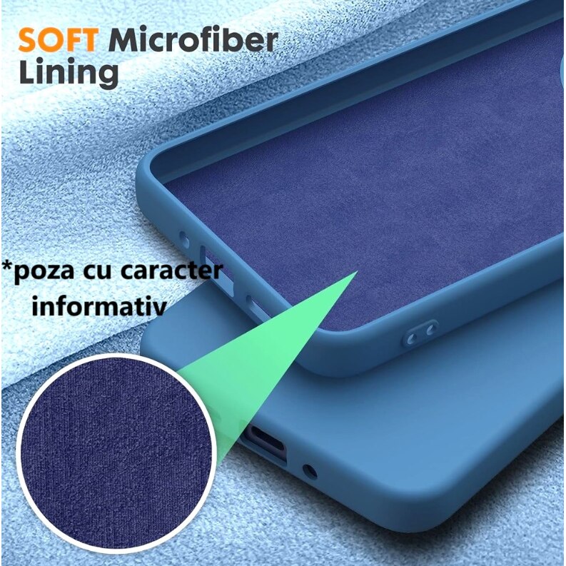 Husa telefon compatibila cu Honor Magic7 Pro, Anti-Soc, Protectie camera, Microfibra interior ( catifea ), Margini Ridicate pentru Protectia Ecranului, Albastru Inchis