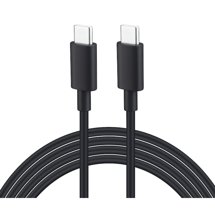 Cablul De Date Si Incarcare Bervolo® USB-C La USB-C, PD 100W, Incarcator Rapid Universal Pentru Toate Dispozitivele USB-C, MacBook, Laptopuri, Telefoane, Tablete, 2 M, Negru