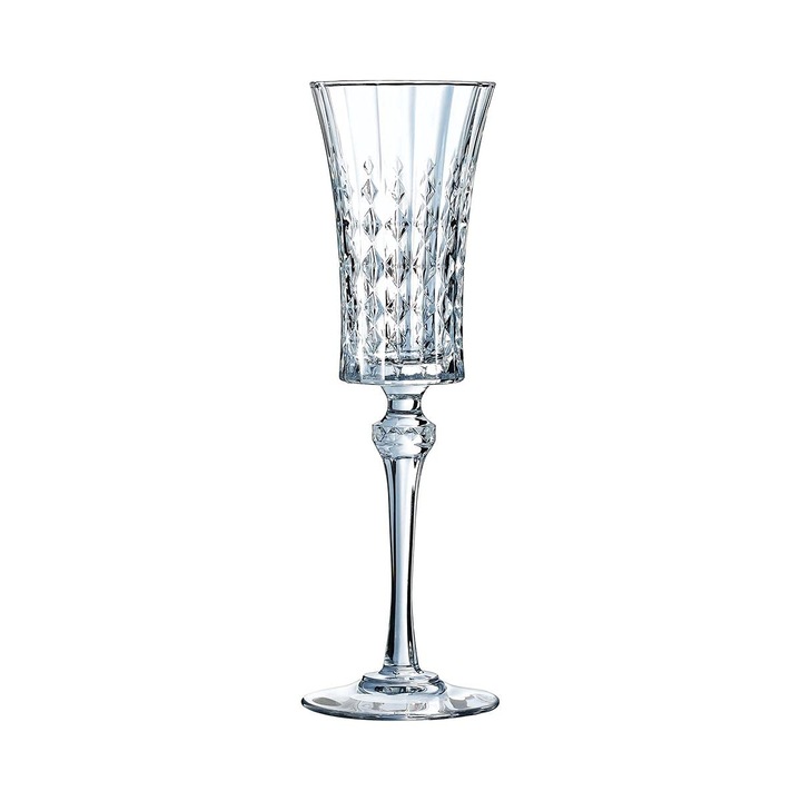 Cristal D'Arques Lady Diamond - Pezsgőspoharak 15Cl - 6 Darab - Krysta Kristályból - Kifinomult Dizájn - Csillogás, Átlátszóság és Magas Ellenállás