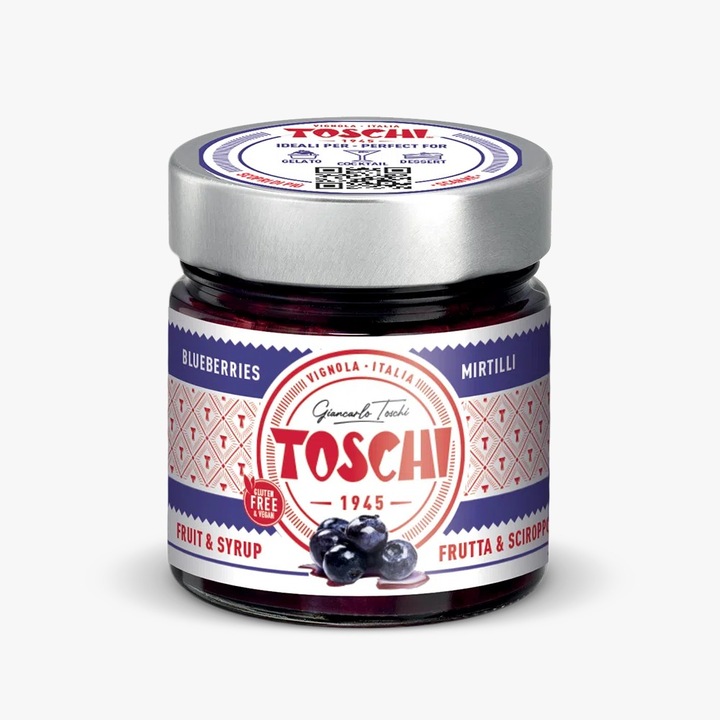 Afine confiate in sirop, fara gluten, Toschi 310g