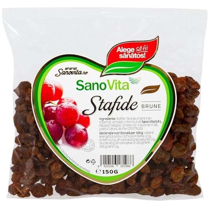 Set 2 x Stafide Brune, Sanovita, 150 g