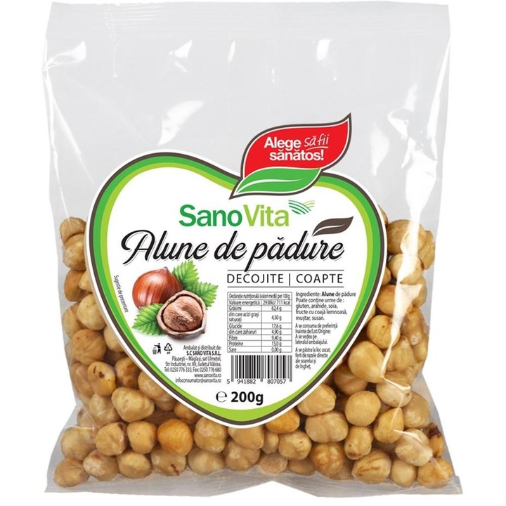 Set 2 x Alune de Padure, Decojite si Coapte, Sanovita, 200 g