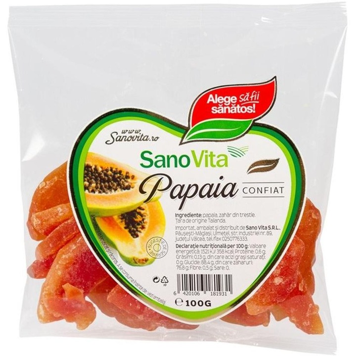 Set 2 x Papaia Confiat, Sanovita, 100 g