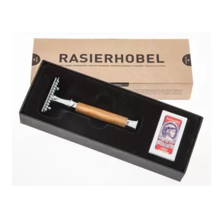 Brici clasic Timor Double Edge 1350, pieptene închis, oțel masiv