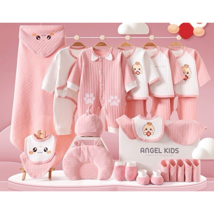 Бебешки комплект с подаръчна кутия, 26 части, 100% памук