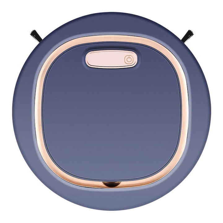 Robot de curatenie inteligent 3 in 1, aspirare, maturare si stergere, 1200mAh, autonomie 90 minute, navigare inteligenta, silentios, 0.4L, gri/roz, alimentare USB, ideal pentru pardosele si covorase