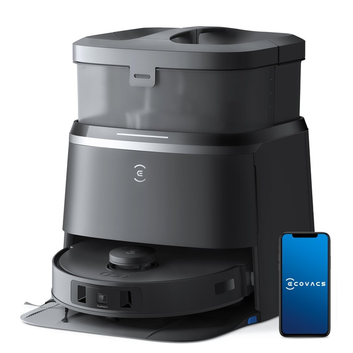 Ecovacs Deebot T30 Omni robotporszívó, 11 000 Pa szívóerő, Zerotangle dizájn, felmosóval, mini állomásos robotporszívó