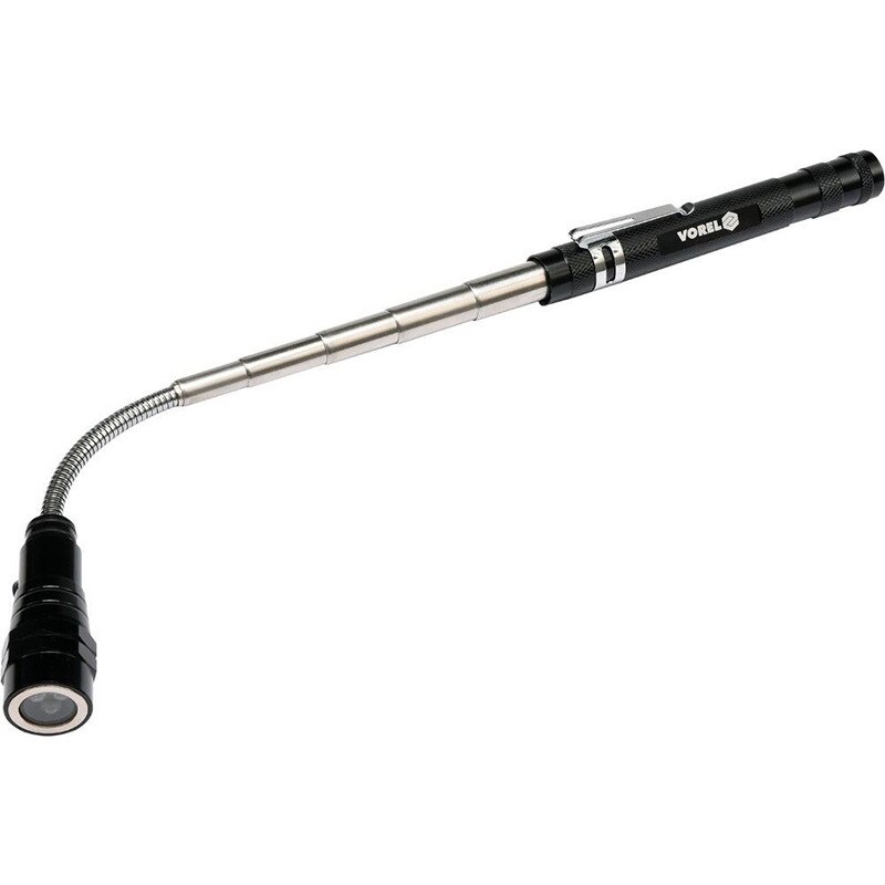 Maner telescopic flexibil cu magnet si LED