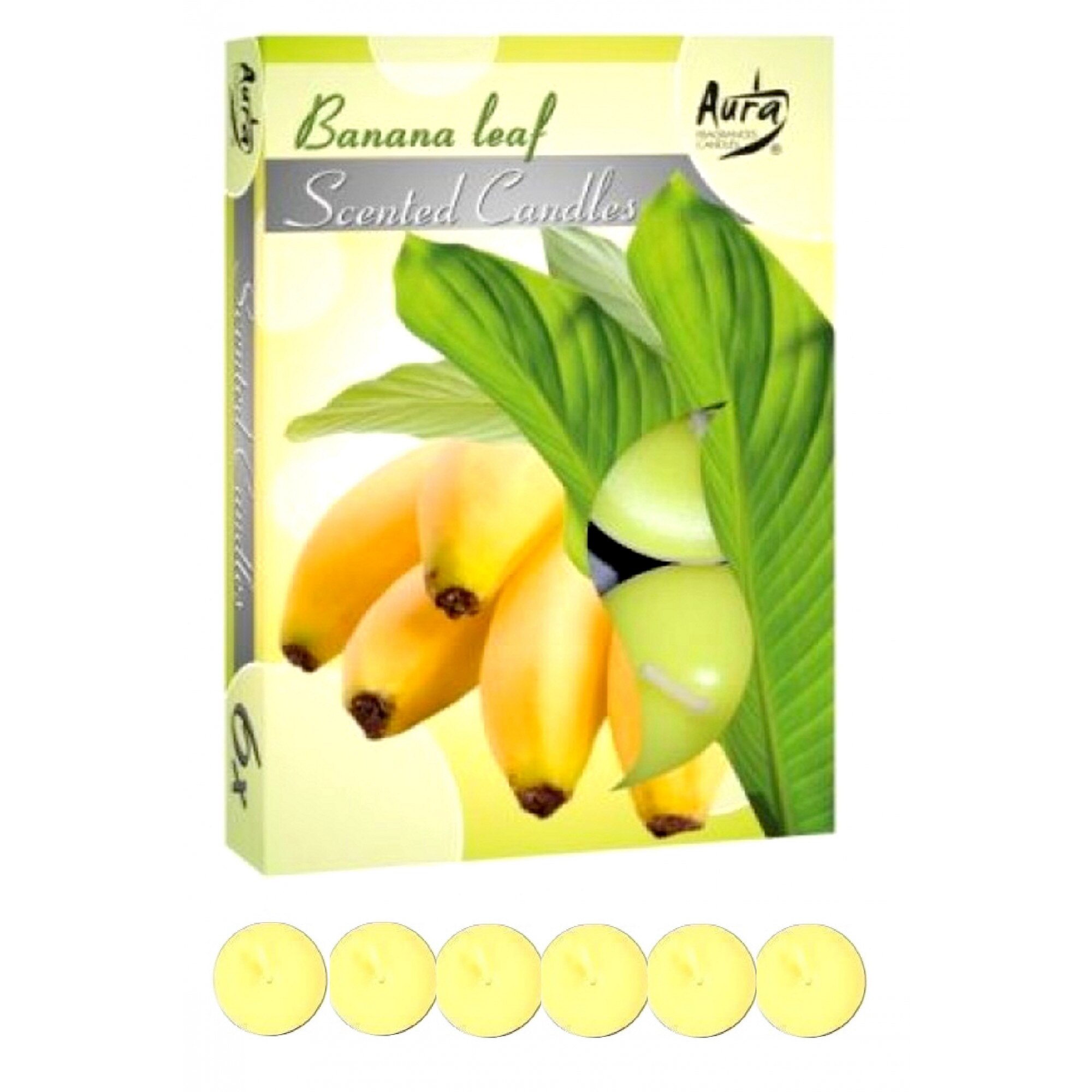 Set 6 Lumanari Pastila Parfumate Frunze de Banane 4.00x4.00 cm