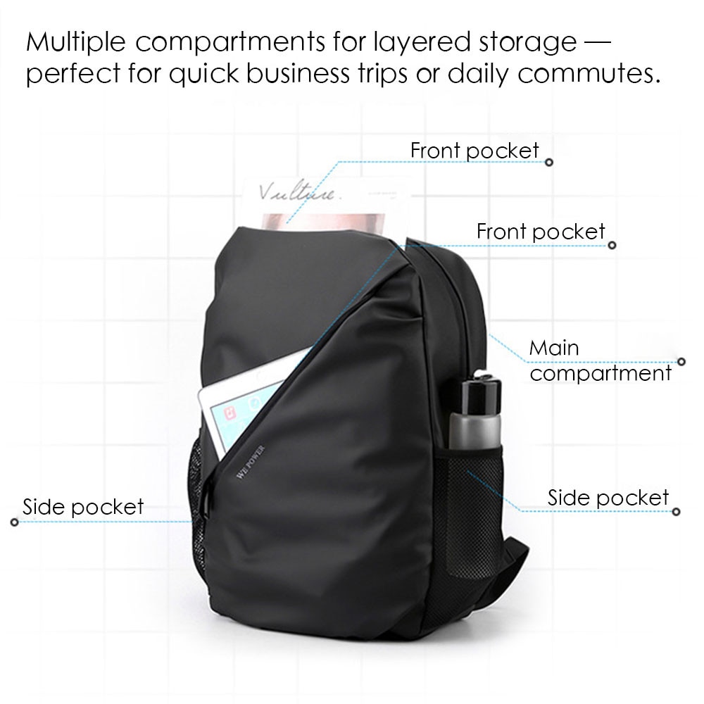 Rucsac pentru laptop – Geanta zilnica eleganta cu compartiment pentru laptop, buzunare pentru sticla de apa si curele de compresie, verde masliniu