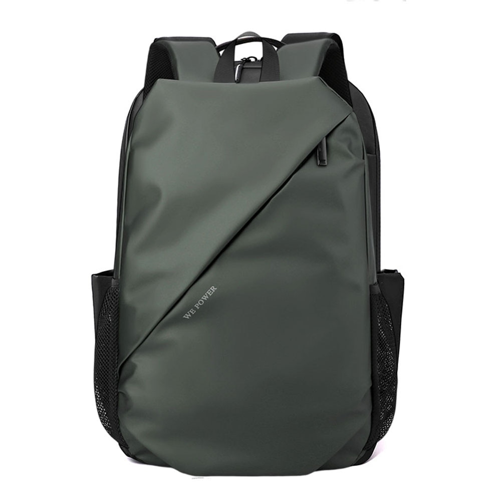 Rucsac pentru laptop – Geanta zilnica eleganta cu compartiment pentru laptop, buzunare pentru sticla de apa si curele de compresie, verde masliniu