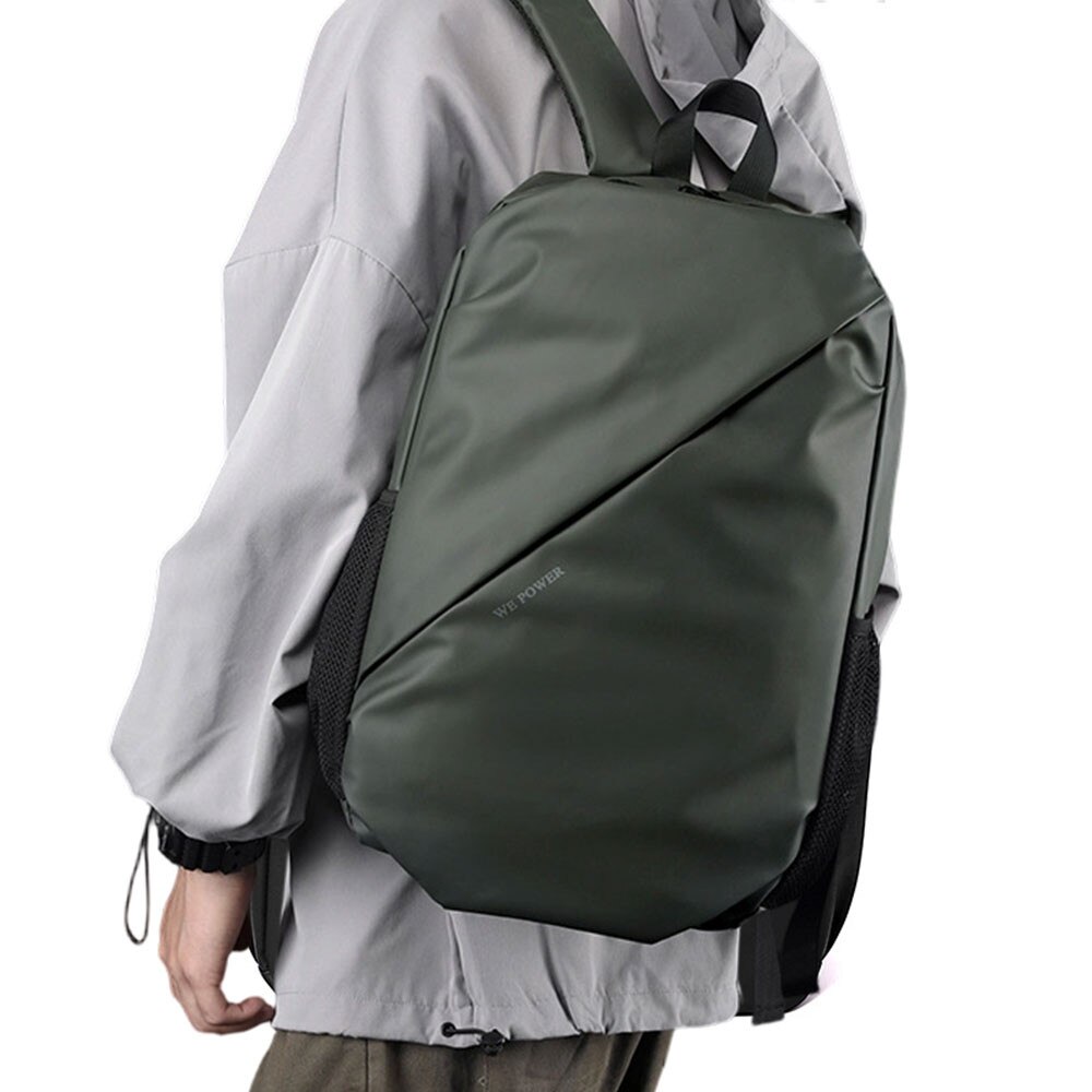 Rucsac pentru laptop – Geanta zilnica eleganta cu compartiment pentru laptop, buzunare pentru sticla de apa si curele de compresie, verde masliniu