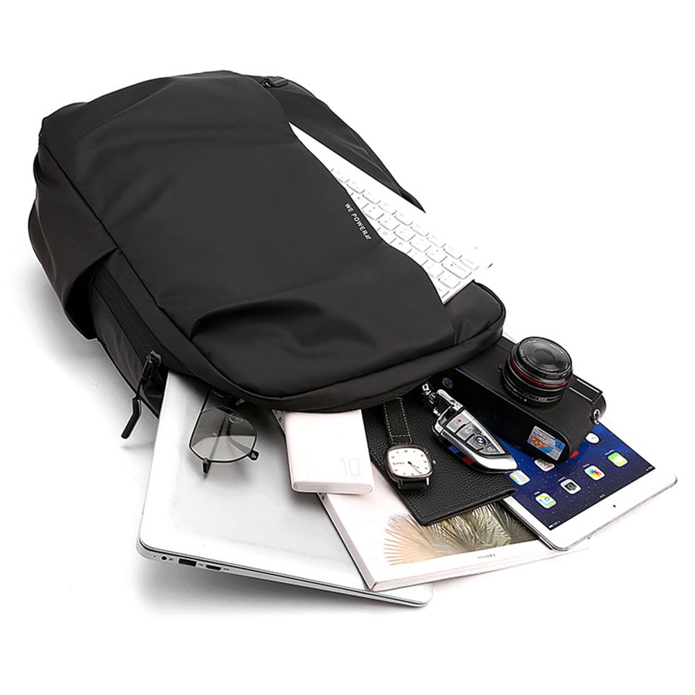 Rucsac pentru laptop – Geanta zilnica eleganta cu compartiment pentru laptop, buzunare pentru sticla de apa si curele de compresie, negru