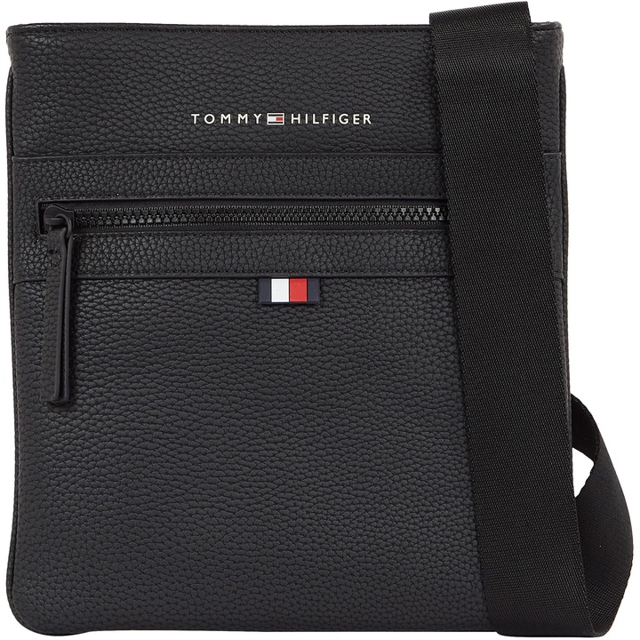 Tommy Hilfiger Essential PU Keresztpántos Kis Válltáska Férfiaknak, Fekete, Univerzális Méret