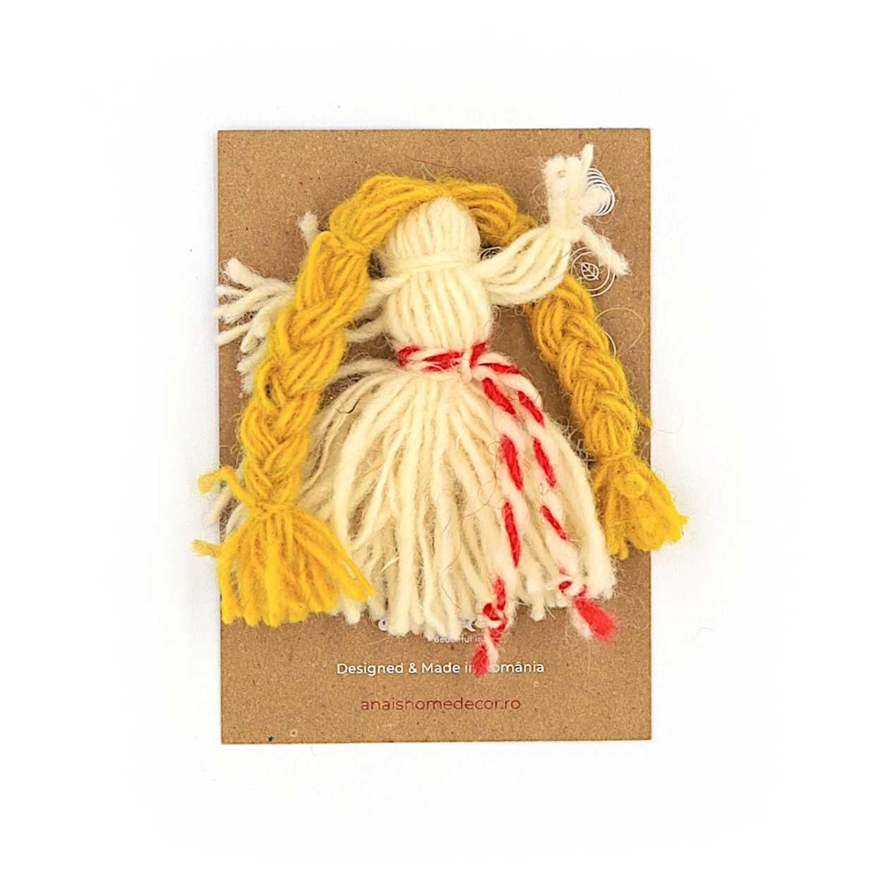 Codite 4 Martisor Fata cu codite, blond, lana romanesca - eMAG.ro