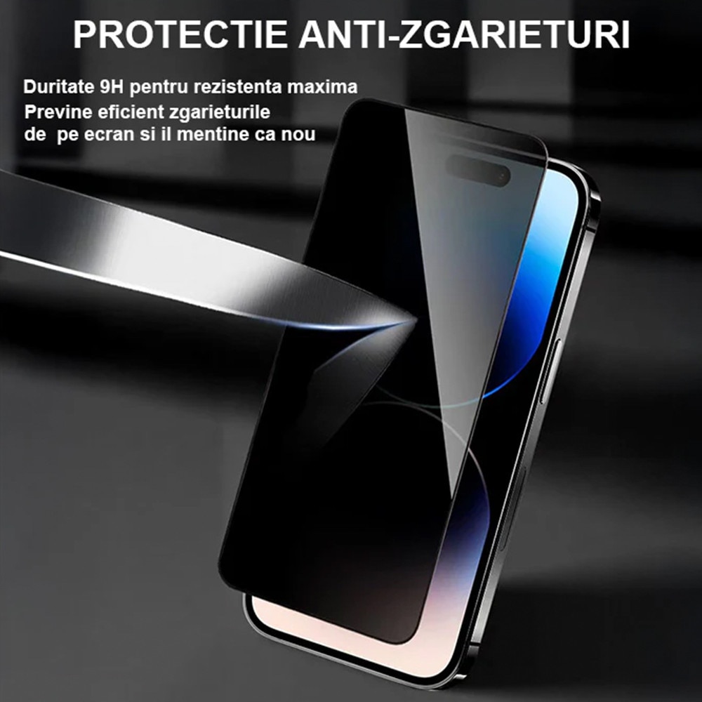 Folie Telefon Privacy Pentru Apple iPhone 14 HEYBINGO, 9H din Sticla Securizata, cu Kit Aplicare, Rezistenta la Zgarieturi