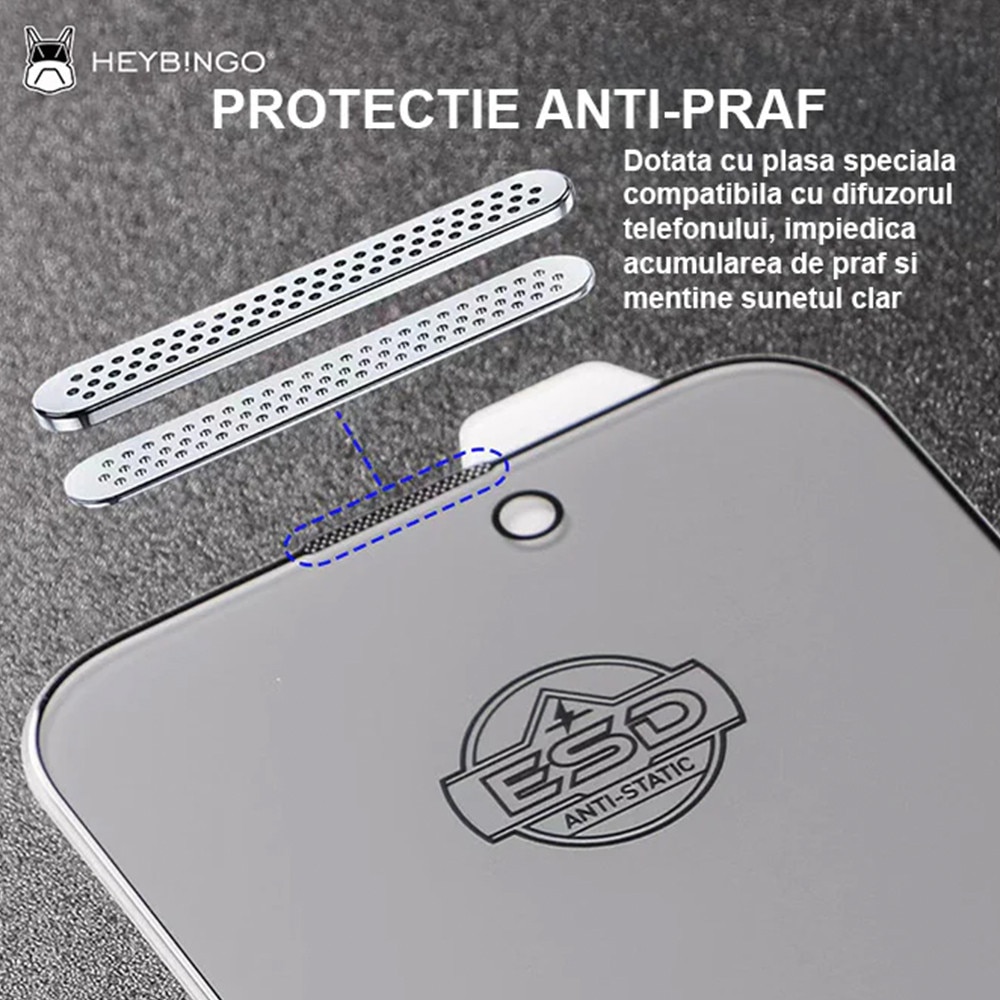 Folie Telefon Privacy Pentru Apple iPhone 14 HEYBINGO, 9H din Sticla Securizata, cu Kit Aplicare, Rezistenta la Zgarieturi