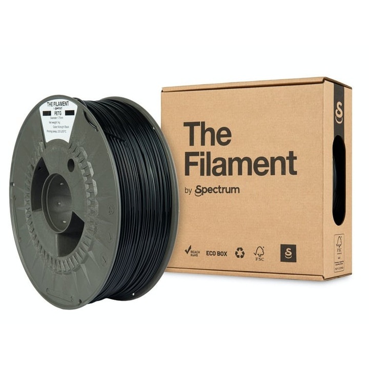 Filament PETG 1.75mm Éjfekete 1kg