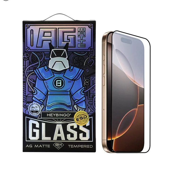 Folie Telefon Anti-reflexie Pentru Apple iPhone 14 PRO HEYBINGO, din Sticla Securizata Anti-Reflexie, Rezistenta la Zgarieturi