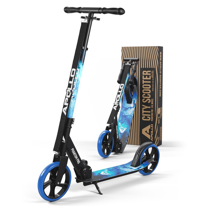 Apollo Phantom Pro City Roller - XXL Kerekek, Összecsukható, Állítható Magasságú, Roller Felnőtteknek, Gyerekeknek és Tinédzsereknek, Kompakt Városi Roller