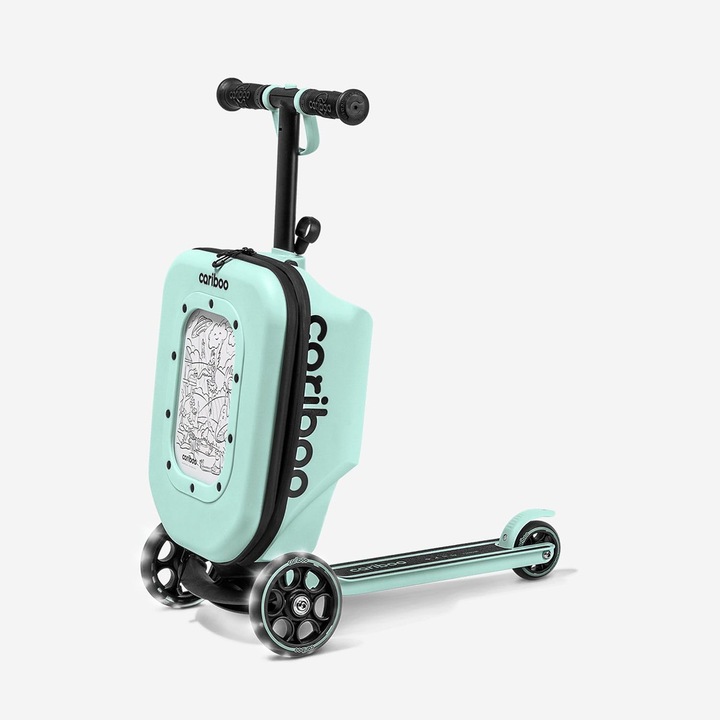 Cariboo Roller Gyerekroller Hordtáskával, 3 Kerékkel, 2 Éves Kortól, 2 Az 1-ben Tricikli, Összecsukható, Állítható Magasságú, 50 Kg-ig, Kézipoggyász, Itravel Mint