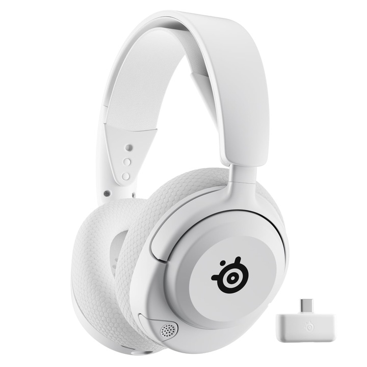 Casti de gaming SteelSeries Arctis Nova 5 Wireless, alb, microfon 2.4 GHz, autonomie 60H