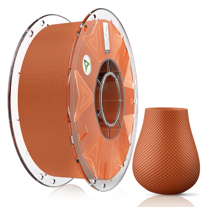 Filament PLA Creality, Filament Hyper PLA RFID 3D nyomtatóhoz, nagy sebességű 30-600 mm/s, 1 kg-os (2,2 lbs) orsó típusú filament, támogatja a CFS-t, kompatibilis a K2 Plus Combo-val és a legtöbb 3D nyomtatóval, barna