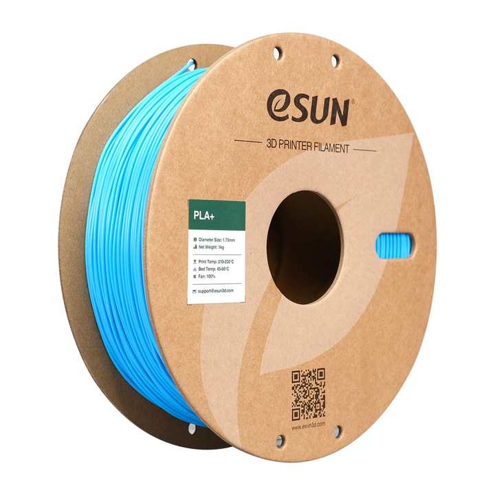 Филамент Esun Pla+ 1.75Mm, Филамент Pla Plus За 3D Принтер, Точност На Размерите +/- 0.03Mm, 1Кг (2.2 Lbs) Ролка Филамент За 3D Печат За 3D Принтери, Светло Син