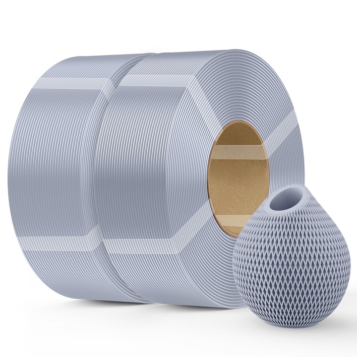 Filament Petg Creality 3D nyomtatókhoz, 2 kg, 1,75 mm (4,4 lb), Utántöltő Bambu Lab újrahasználható orsóhoz, Méretpontosság ± 0,03 mm, Petg 2 szürke