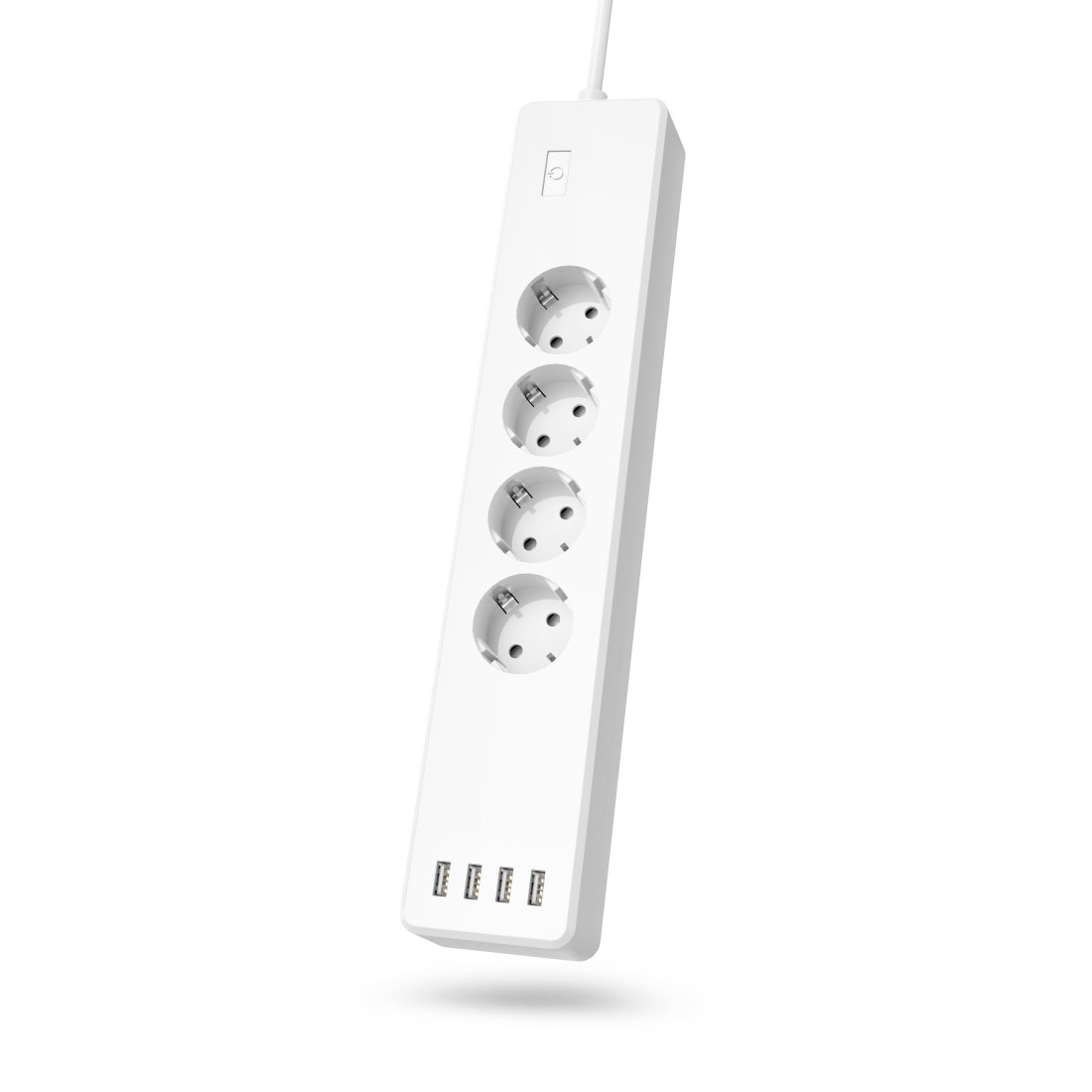 Prelungitor Smart Hama WLAN, 4 prize, comutabil individual, protectie la suprasarcina, 4x USB, alb