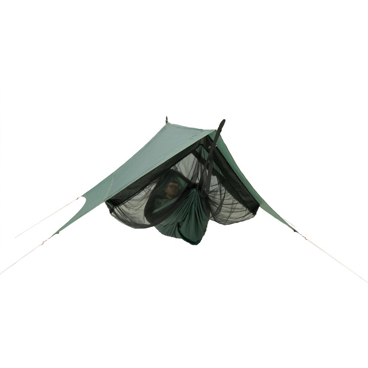Amazonas Traveller Camp – Ултралек хамак с мрежа против комари и брезент, товароносимост 200 кг, само 1,6 кг, идеален за приключения на открито