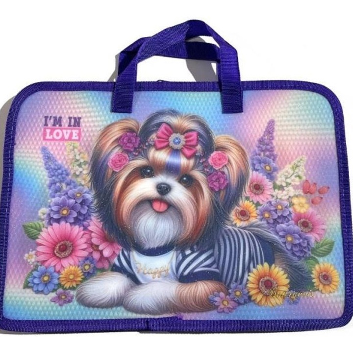 Mapa FRESH A4+ cu fermoar si manere, design Piesek