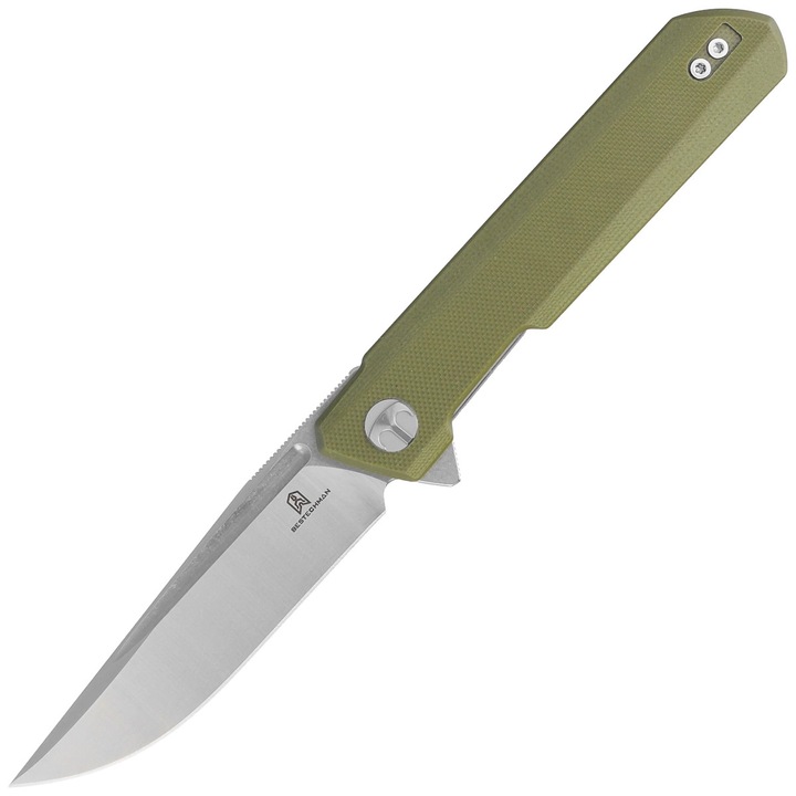 Cutit Pliabil, Bestechman De La Bestech Knives, Bmk01B, Otel, Material Maner G10, Greutate 94 g, Blocare Liner Lock, 20.5 x 8.5 x 1 cm, Verde Pamantiu