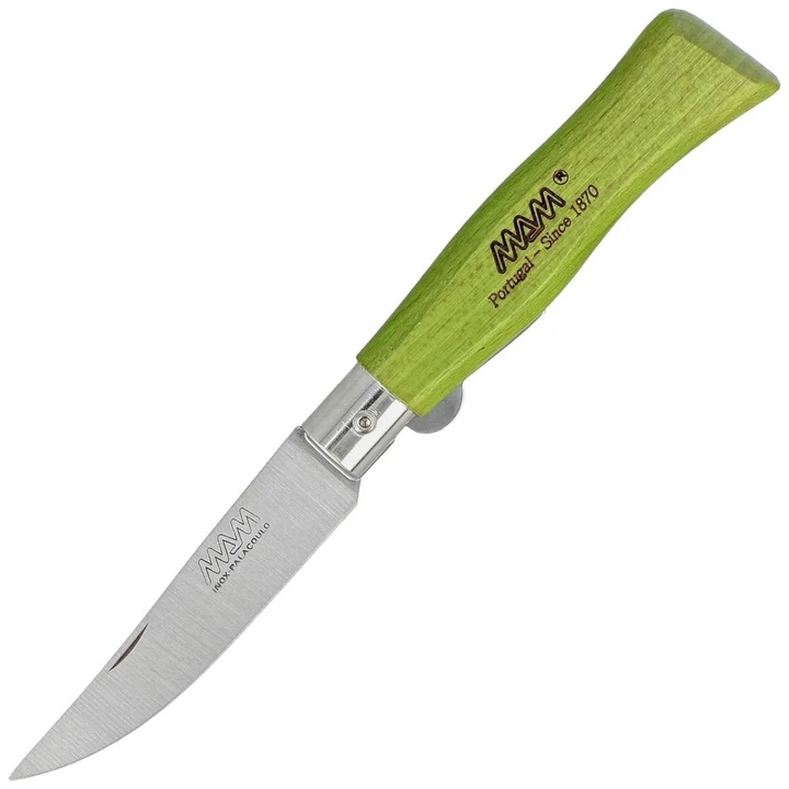 Cutter Pliabil, Mam, 2006 Gr, Otel, Maner Din Lemn De Fag, Blocare Lama, Greutate 25 g, 162 x 73 x 1.5 mm, Verde