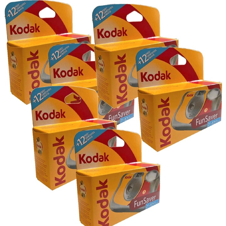 Фотоапарат за еднократна употреба Kodak Funsaver, пакет от 6, ISO 800, 35 мм