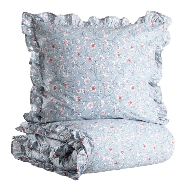 HOMLA JULIA ágynemű, 220x200 cm, 2 párnahuzat 70x80 cm, virágmintás, pamut
