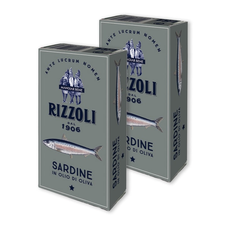 Set 2 x Sardine in ulei de masline gourmet, Rizzoli, 240 g