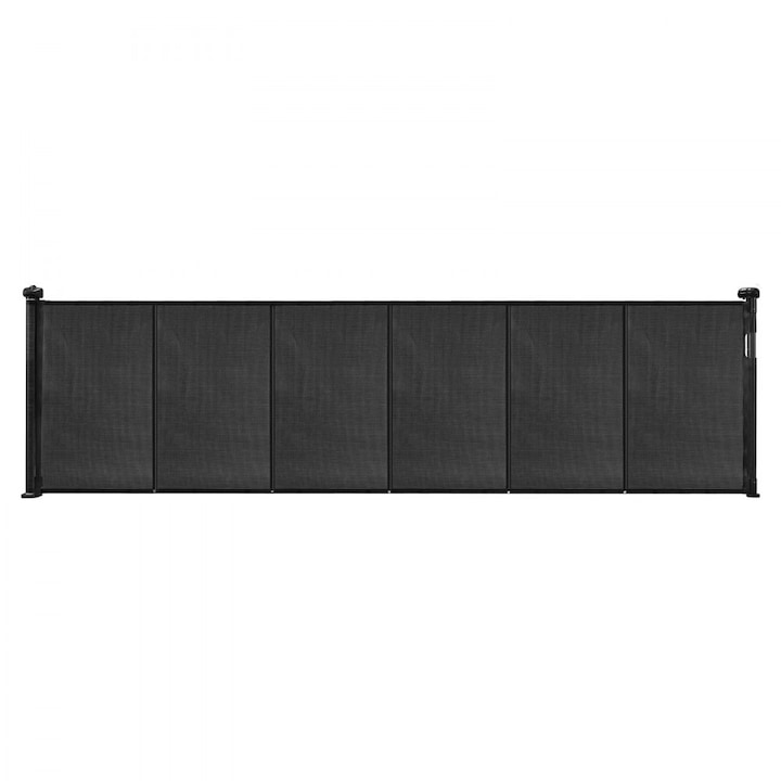 Poarta Retractabila pentru Copii/Animale, Inaltime 870mm, Extensie pana la 2800mm, Material din Plasa, Usor de Instalat, pentru Scari, Usi, Holuri, Negru