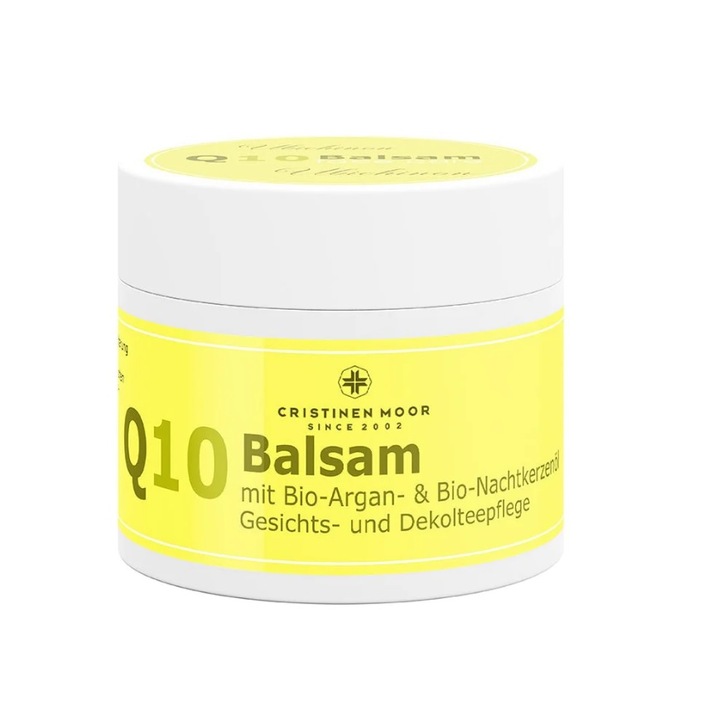 Crema de fata, Cristinenmoor, Q10, 150 ml, 100% naturala, fara coloranti si parfumuri, fara parafina si vaselina, fara parabeni, netezeste eficient ridurile, intarzie procesul de imbatranire, intareste si tonifica perfect pielea, tonifica in profunzime