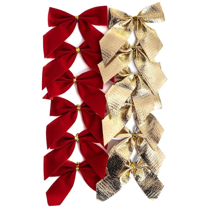 Set 12 funde decorative rosii si aurii, DALPRINT