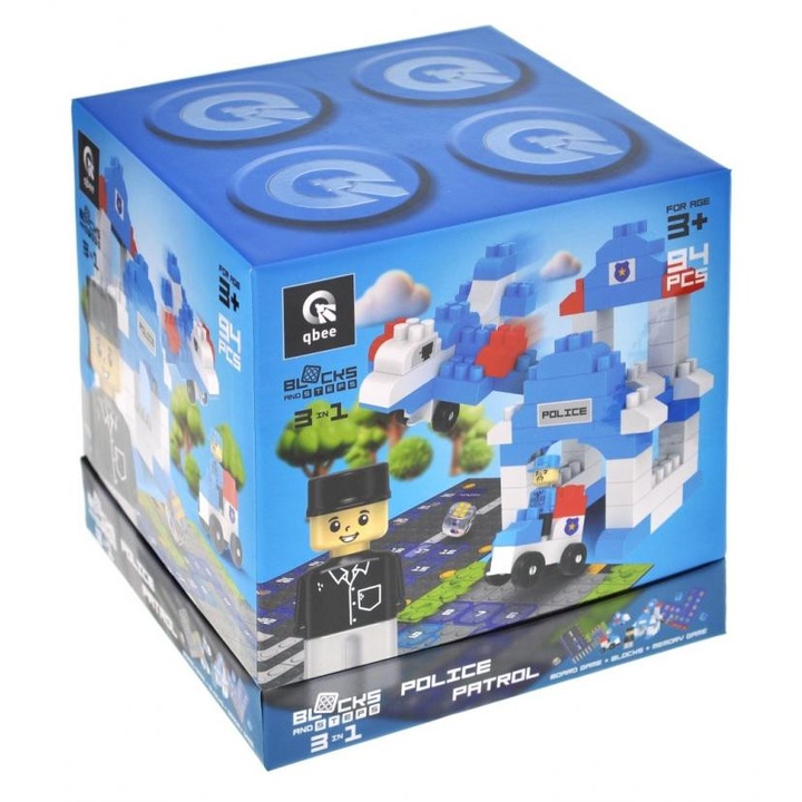 Set de constructie Block&Steps, Policyjny Patrol, 94 elemente, multicolor