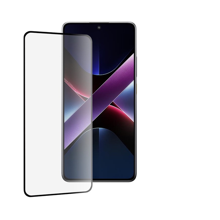111D fólia Xiaomi Poco X7 Pro-hoz, edzett üveg, Full Glue Glass, Fekete-Átlátszó