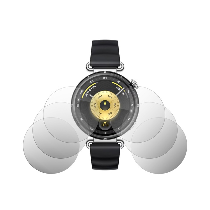 Set 6X Folie Protectie Ecran Folie24, pentru Huawei Watch GT 6 - 41mm, 3X Ultra-Clear + 3X Mate, Adezive, Flexibile cu Auto Regenerare