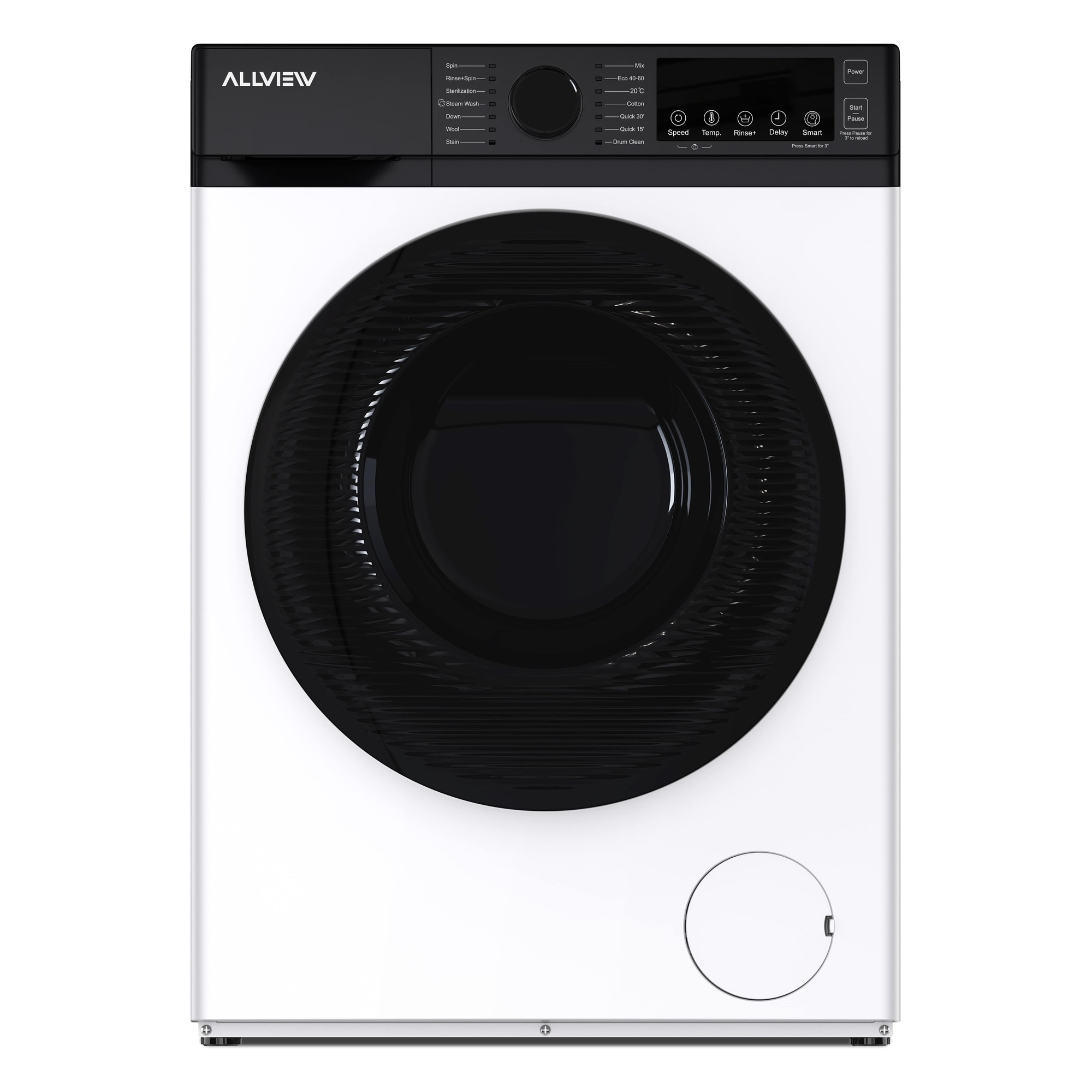 Masina de spalat rufe Allview Sensy 1000, 10 KG, motor Inverter, Super SLIM, 1400 RPM, 14 PROGRAME, program scurt 15 min, Smart One Touch AI, display LED, Clasa A