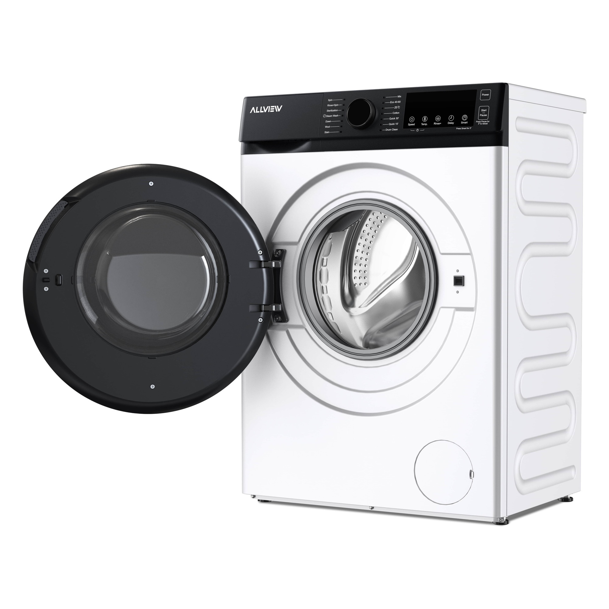 Masina de spalat rufe Allview Sensy 1000, 10 KG, motor Inverter, Super SLIM, 1400 RPM, 14 PROGRAME, program scurt 15 min, Smart One Touch AI, display LED, Clasa A