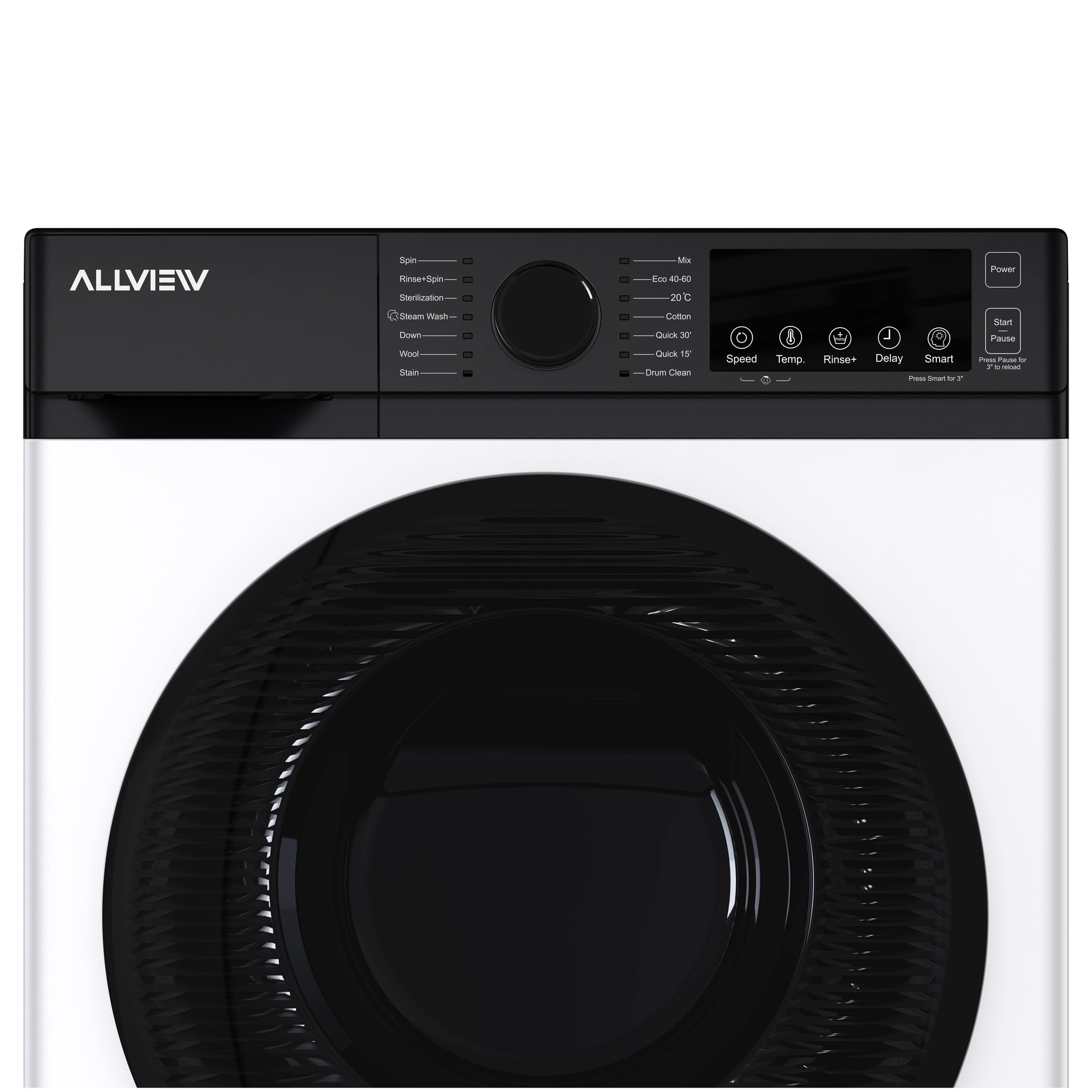 Masina de spalat rufe Allview Sensy 1000, 10 KG, motor Inverter, Super SLIM, 1400 RPM, 14 PROGRAME, program scurt 15 min, Smart One Touch AI, display LED, Clasa A