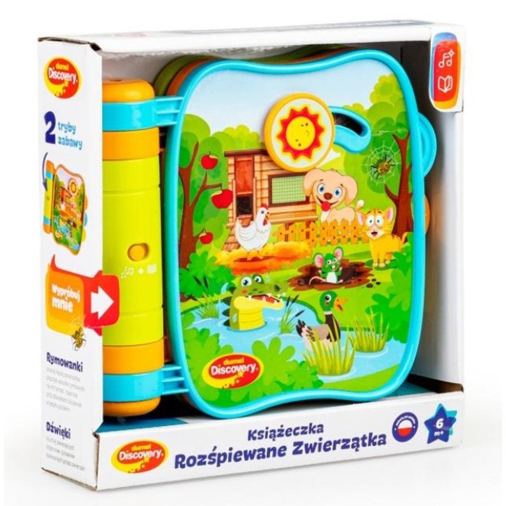 Carte interactiva Dumel cu sunete si rime despre animale, 6 luni+